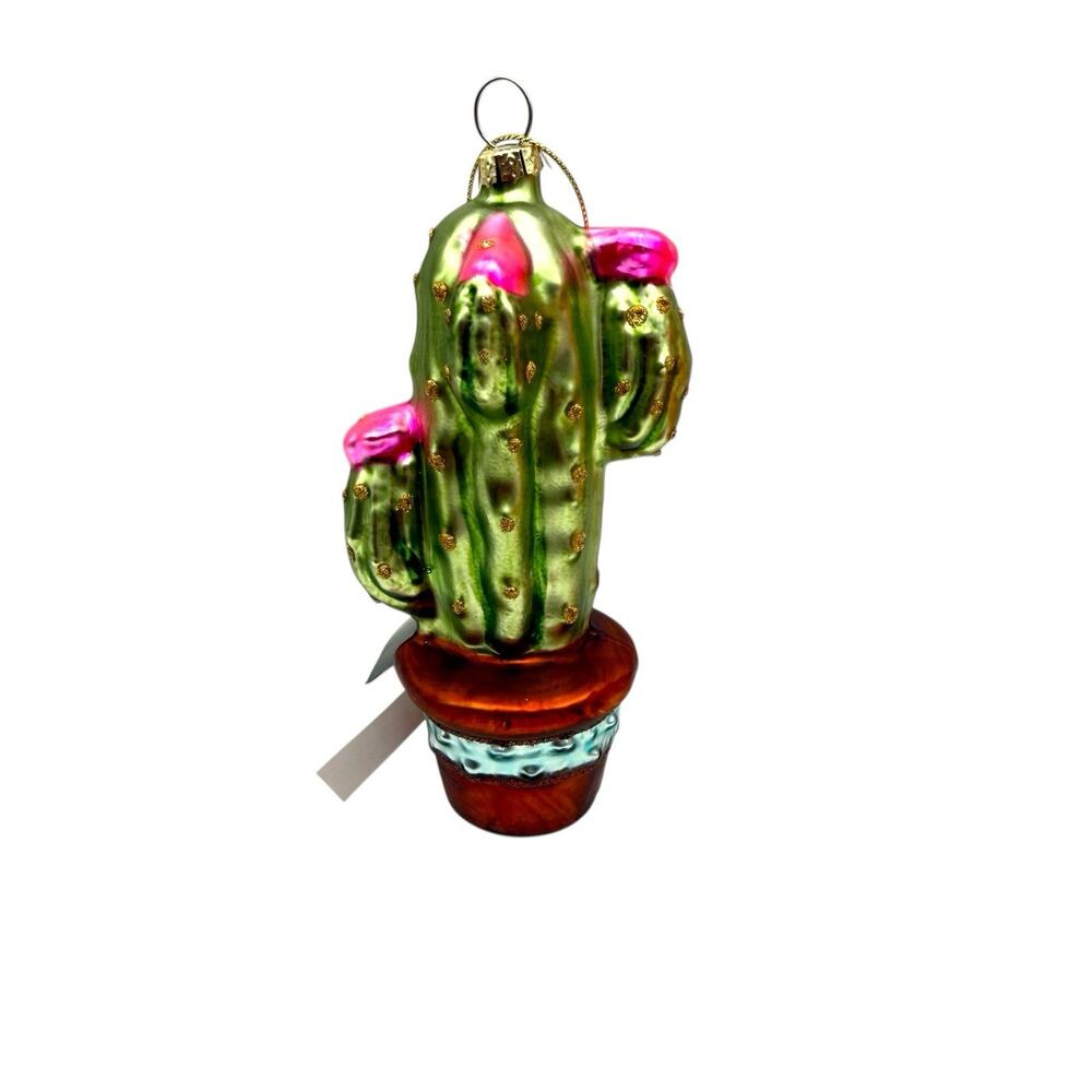 Saguro Cactus Christmas Ornament Southwest Desert Glass Robert Stanley 5 in. NWT